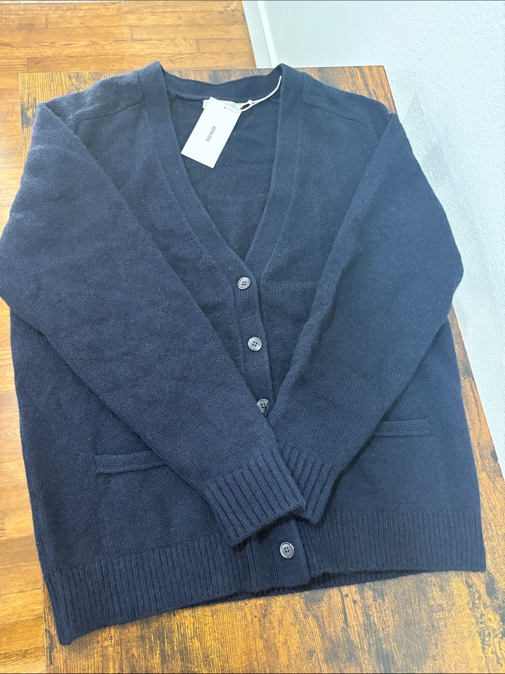 Buck Mason California Cashmere Slouchy Cardigan Small Midnight NWT $398